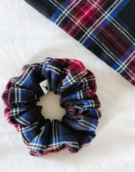 Black Stewart Tartan Scrunchie